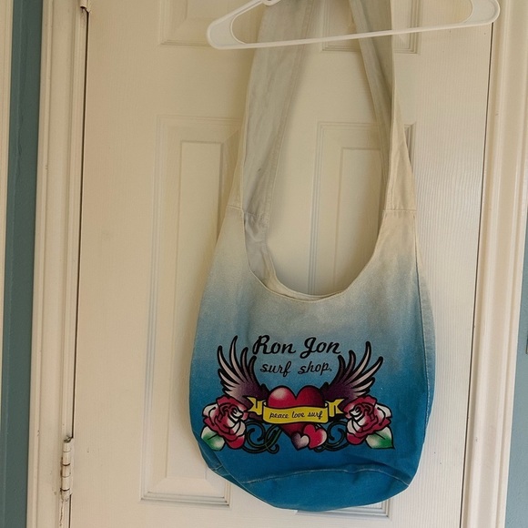 Ron Jon Handbags - Ron Jon Surf Shop Blue Heart shoulder bag White Strap